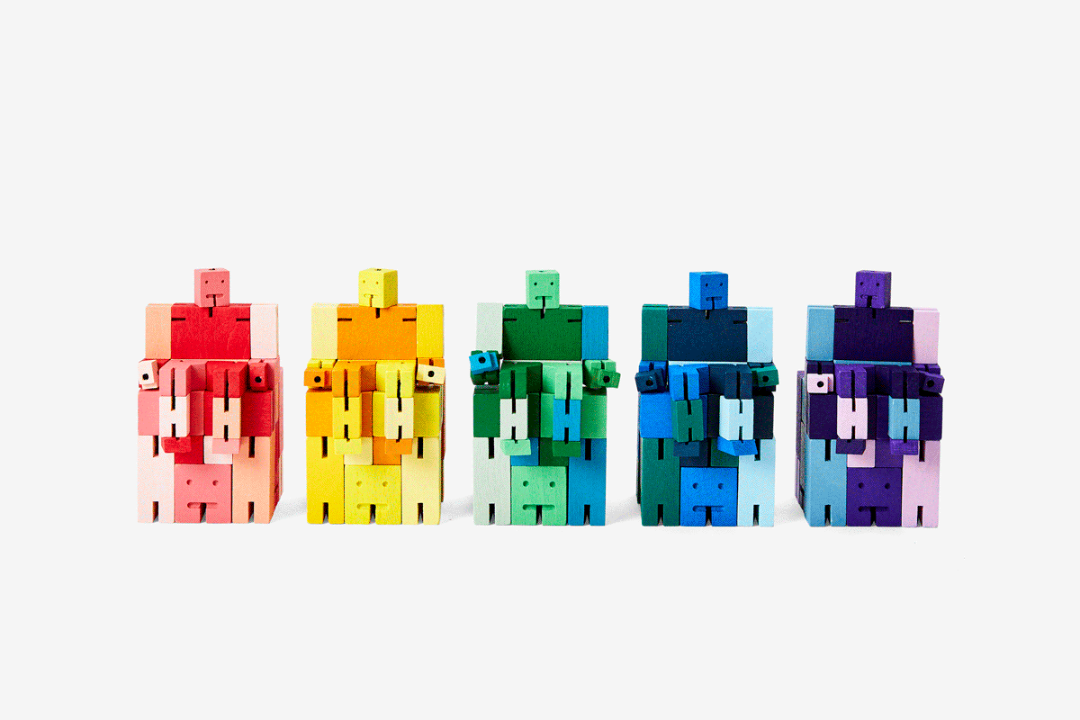 CUBEBOT® Capsule Collection | 3D PUZZLE ROBOTER | Gelb Multi | David Weeks | Areaware