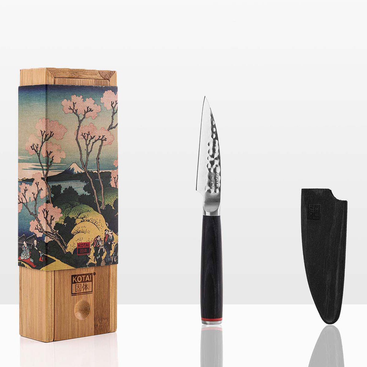 GEMÜSE- & SCHÄLMESSER | hölzerne Saya & Bambus-Geschenkbox | 9cm Klinge | Kotai