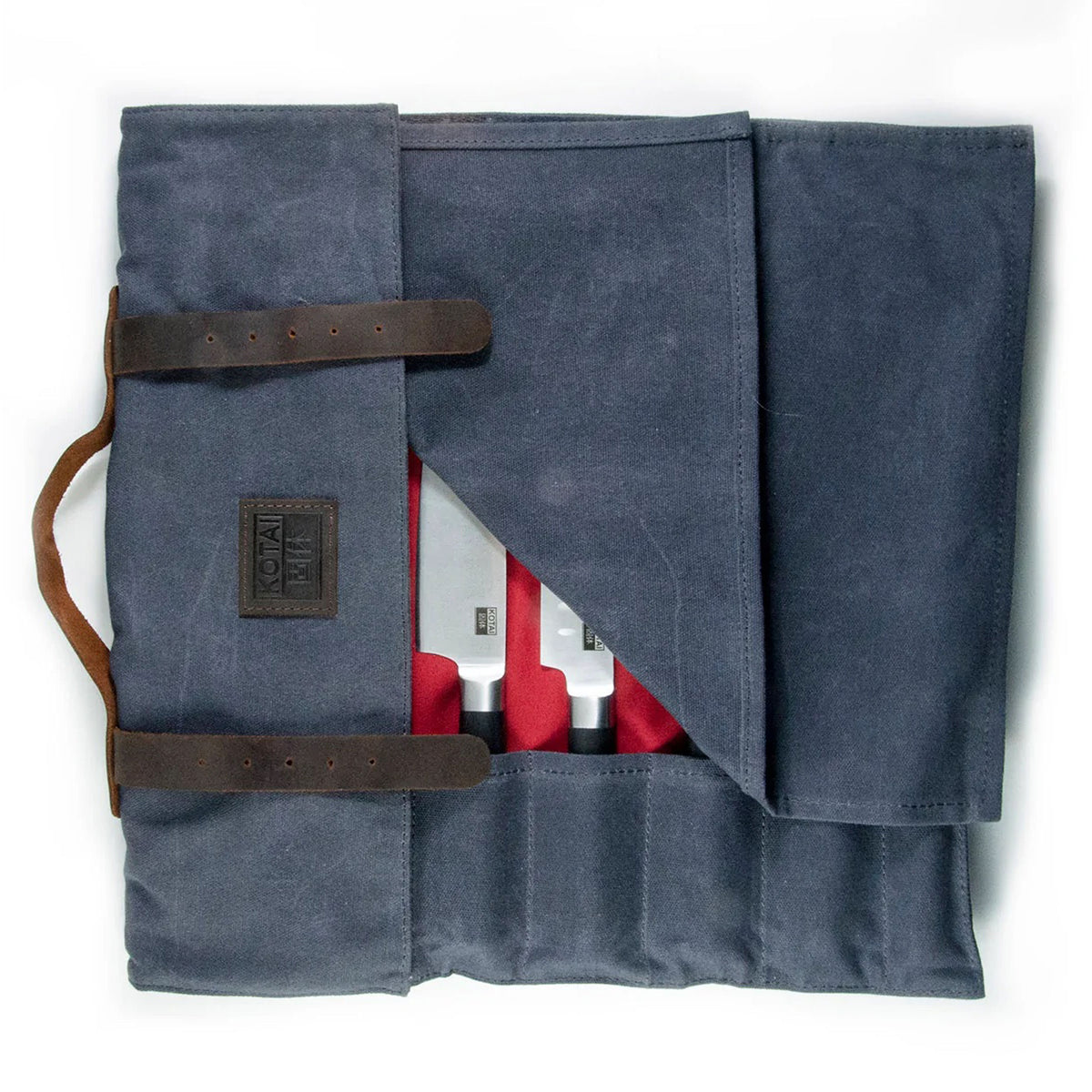 SAC ENROULABLE POUR COUTEAU DE CHEF | SAC À COUTEAU de voyage | Toile de coton et cuir | Kotai