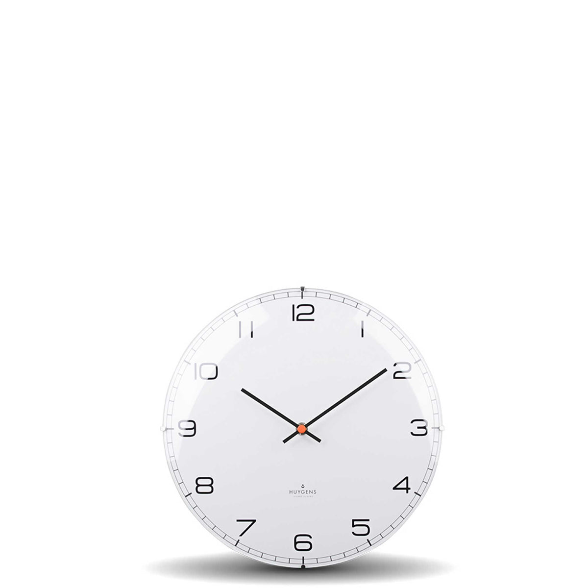 ONE ARABIC DOME - Geräuscharme WANDUHR - Edelstahl m. weißem Zifferblatt & Indizes | Huygens