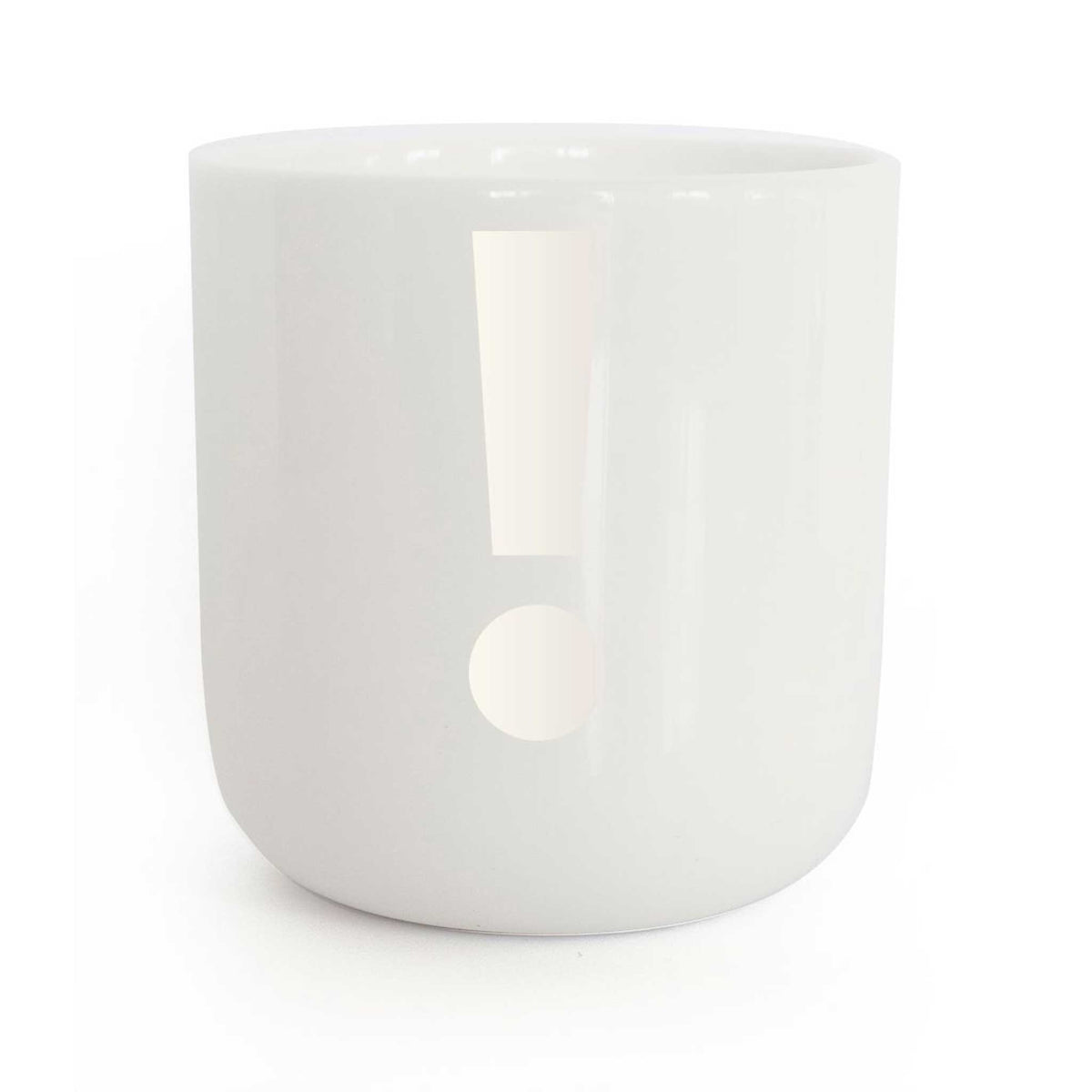 ! | weisser Kaffee- & Tee-BECHER mit perl-weisser Typo | Letters & Glyphs Serie | PLTY