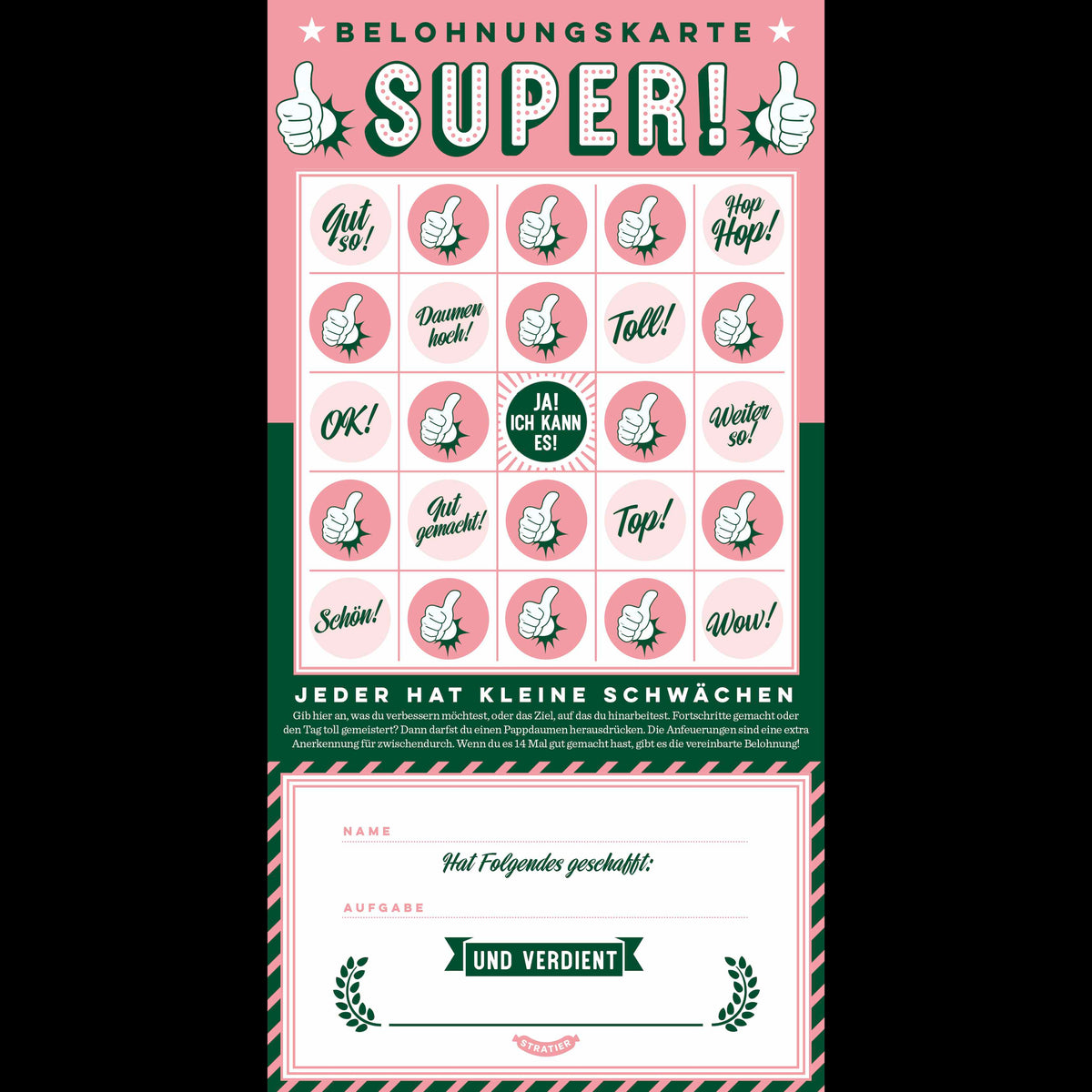 SUPER! | BELOHNUNGSKARTEN | 29x15 cm | Stratier - Charles & Marie