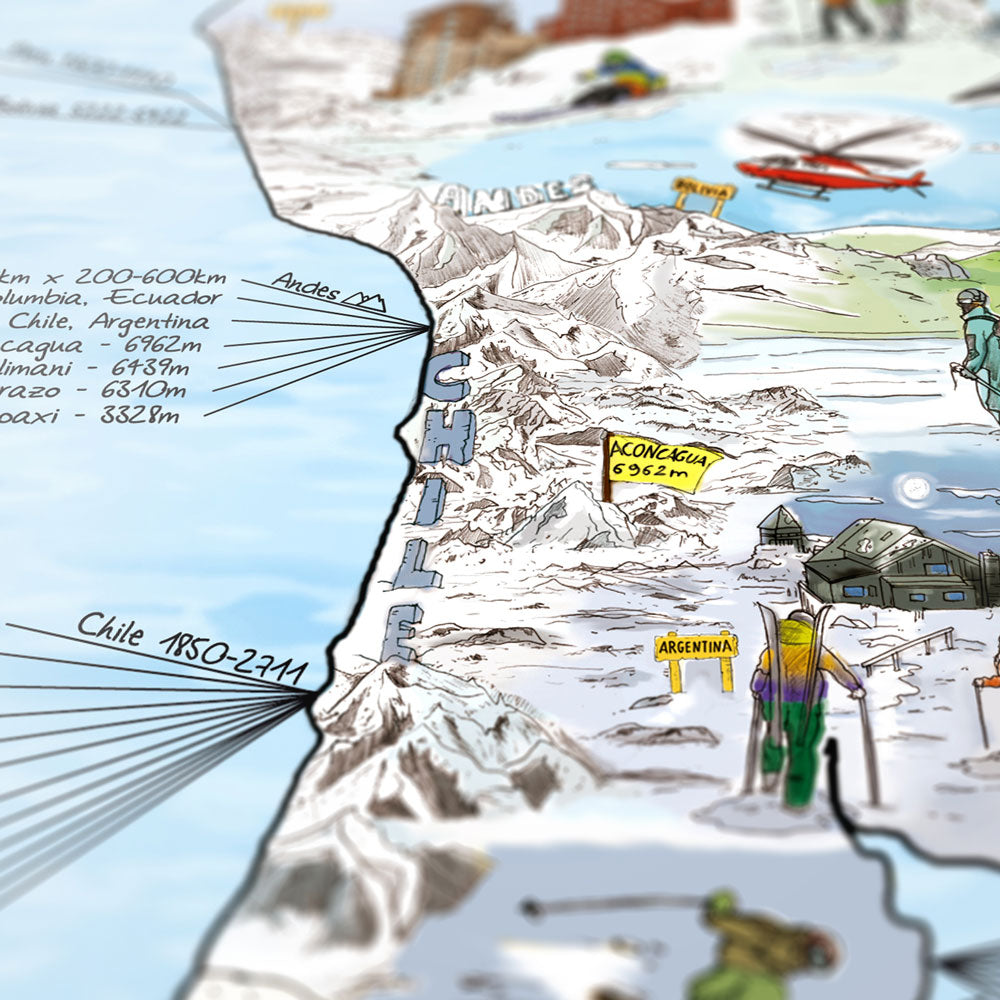 SNOWTRIP MAP | Wintersport-WELTKARTE | 98x56 cm | Awesome Maps - Charles & Marie