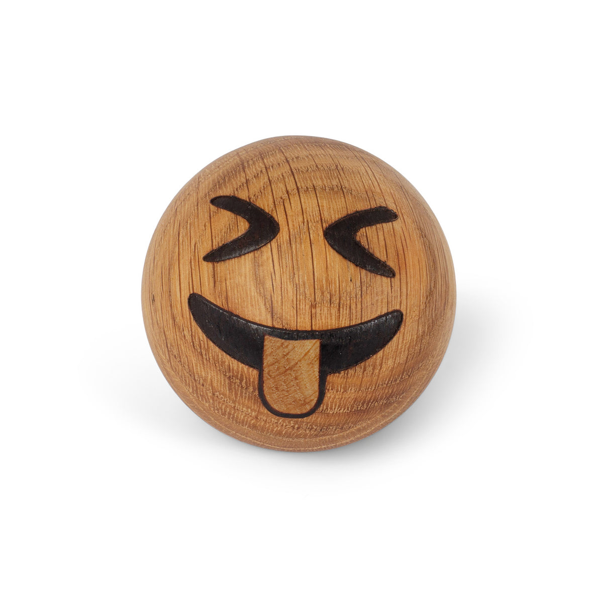 Wooden Emoticon Squinting – Oak · Ø 7 cm | Spring Copenhagen
